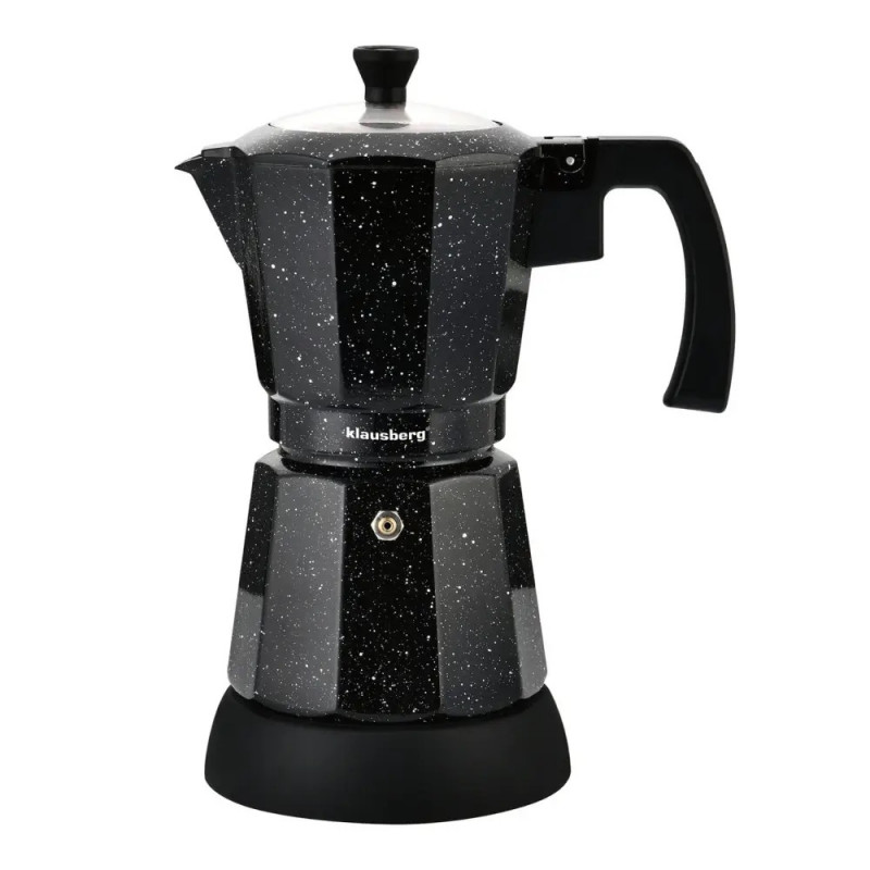 Ηλεκτρική κουβανέζικη καφετιέρα Klausberg KB 7998, 500 W, 6 φλιτζάνια, Ενσωματωμένη θερμαντική αντίσταση, Βαλβίδα ασφαλείας, Μαύρο