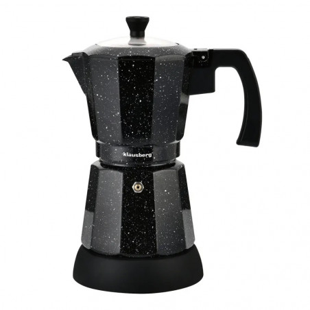 Ηλεκτρική κουβανέζικη καφετιέρα Klausberg KB 7998, 500 W, 6 φλιτζάνια, Ενσωματωμένη θερμαντική αντίσταση, Βαλβίδα ασφαλείας, Μαύρο