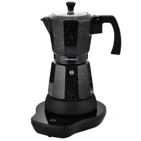 Ηλεκτρική κουβανέζικη καφετιέρα Klausberg KB 7998, 500 W, 6 φλιτζάνια, Ενσωματωμένη θερμαντική αντίσταση, Βαλβίδα ασφαλείας, Μαύρο