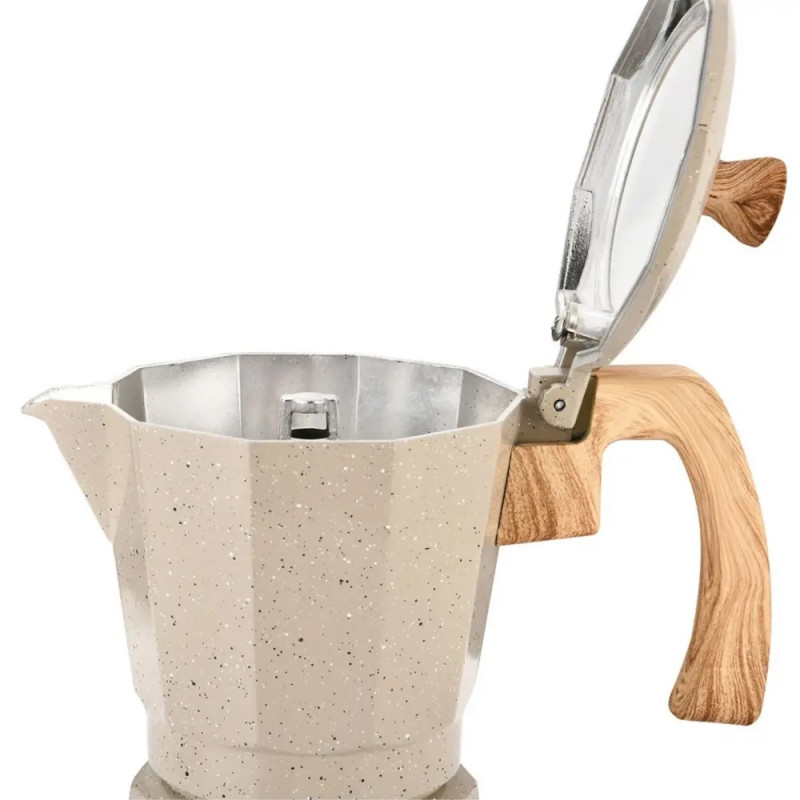 Ηλεκτρική κουβανέζικη καφετιέρα Klausberg KB 7999, 500 W, 6 φλιτζάνια, ενσωματωμένη θερμαντική αντίσταση, βαλβίδα ασφαλείας, Μπεζ