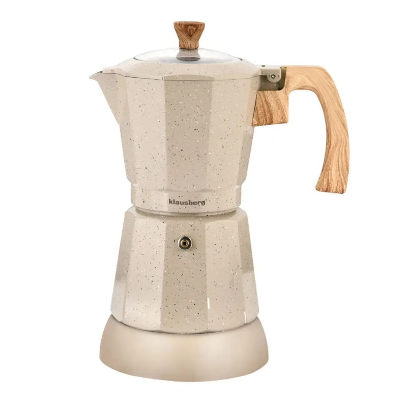 Ηλεκτρική κουβανέζικη καφετιέρα Klausberg KB 7999, 500 W, 6 φλιτζάνια, ενσωματωμένη θερμαντική αντίσταση, βαλβίδα ασφαλείας, Μπεζ