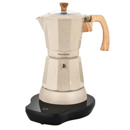Ηλεκτρική κουβανέζικη καφετιέρα Klausberg KB 7999, 500 W, 6 φλιτζάνια, ενσωματωμένη θερμαντική αντίσταση, βαλβίδα ασφαλείας, Μπεζ