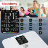 Ζυγός-αναλυτής Klausberg KB 7941, έως 180 kg, BIA, Bluetooth, LCD, γυαλί ασφαλείας, Smart, λευκό
