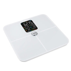 Ζυγός-αναλυτής Klausberg KB 7941, έως 180 kg, BIA, Bluetooth, LCD, γυαλί ασφαλείας, Smart, λευκό
