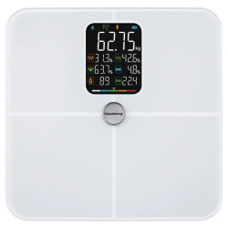Ζυγός-αναλυτής Klausberg KB 7941, έως 180 kg, BIA, Bluetooth, LCD, γυαλί ασφαλείας, Smart, λευκό