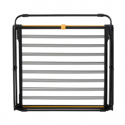 Στεγνωτήριο ρούχων Joseph Joseph AirFrame™ 5000024, 16 μ., 3 επίπεδα, πτυσσόμενο, μηχανισμός ασφάλισης, επιμήκεις ράγες για μακριά ρούχα, Μαύρο/κίτρινο