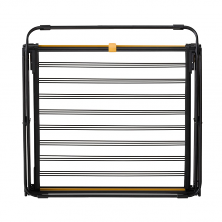 Στεγνωτήριο ρούχων Joseph Joseph AirFrame™ 5000024, 16 μ., 3 επίπεδα, πτυσσόμενο, μηχανισμός ασφάλισης, επιμήκεις ράγες για μακριά ρούχα, Μαύρο/κίτρινο