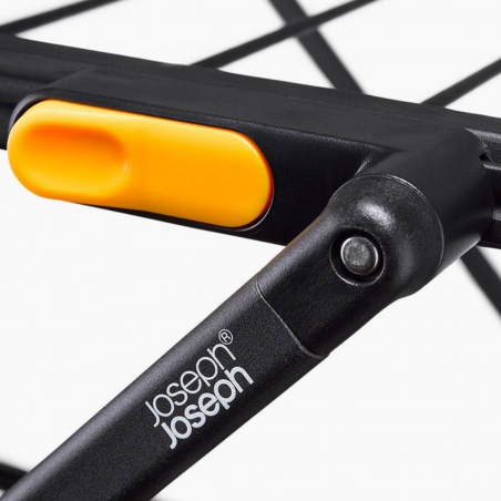 Στεγνωτήριο ρούχων Joseph Joseph AirFrame™ 5000024, 16 μ., 3 επίπεδα, πτυσσόμενο, μηχανισμός ασφάλισης, επιμήκεις ράγες για μακριά ρούχα, Μαύρο/κίτρινο