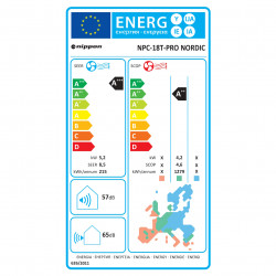 Κλιματιστικό με inverter Nippon NPC 18 T-PRO NORDIC, 18.000 BTU, 35 μ², A+++/A++, R-32, Λευκό