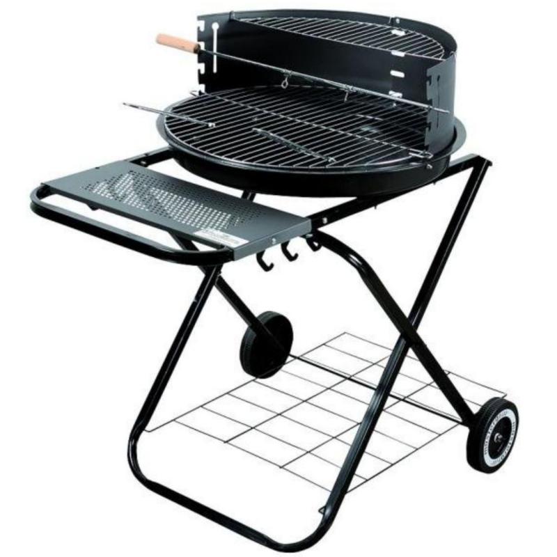 Μπάρμπεκιου με κάρβουνα Master Grill & Party MG925, 54,5 εκ., Εμαγιέ σώμα, Ρυθμιζόμενη σχάρα, Πτυσσόμενο, Ρόδες, Μαύρο