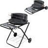 Μπάρμπεκιου με κάρβουνα Master Grill & Party MG925, 54,5 εκ., Εμαγιέ σώμα, Ρυθμιζόμενη σχάρα, Πτυσσόμενο, Ρόδες, Μαύρο