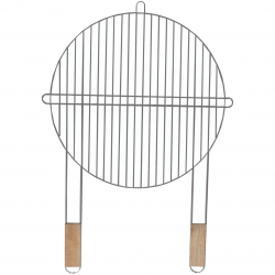 Σχάρα για γκριλ Master Grill & Party MG257, 51 εκ., Ξύλινες λαβές, Χρώμιο