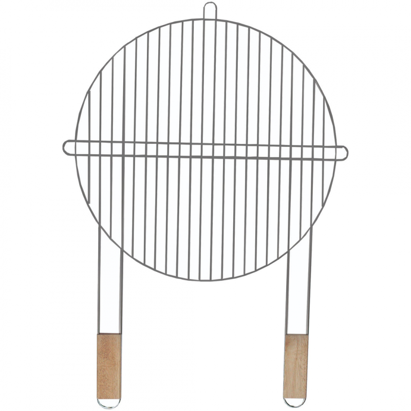 Σχάρα για γκριλ Master Grill & Party MG257, 51 εκ., Ξύλινες λαβές, Χρώμιο