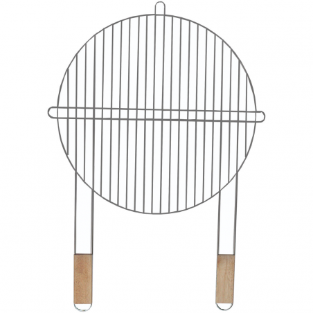 Σχάρα για γκριλ Master Grill & Party MG257, 51 εκ., Ξύλινες λαβές, Χρώμιο