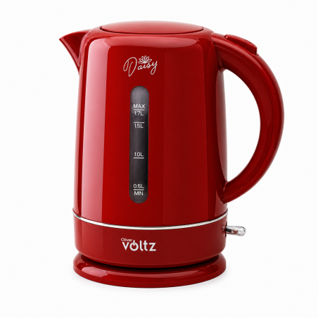 Ηλεκτρικός βραστήρας Oliver Voltz Daisy OV51230W, 2200W, 1.7 l, Αυτόματη απενεργοποίηση, Κόκκινο