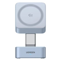 Ασύρματο φορτιστή 2 σε 1 UGREEN W752, μέγιστη ισχύς 35 W, MagFlow 25 W Qi2, USB-C, Γκρι