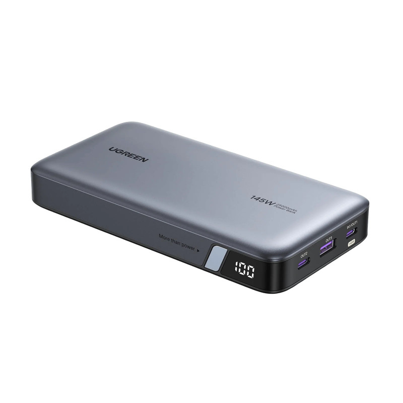 Φορητή μπαταρία UGREEN PB205, 25000mAh, PD 3.1 145W, ψηφιακή οθόνη LED, κατάλληλη για αεροπορικά ταξίδια, USB-C, Γκρι