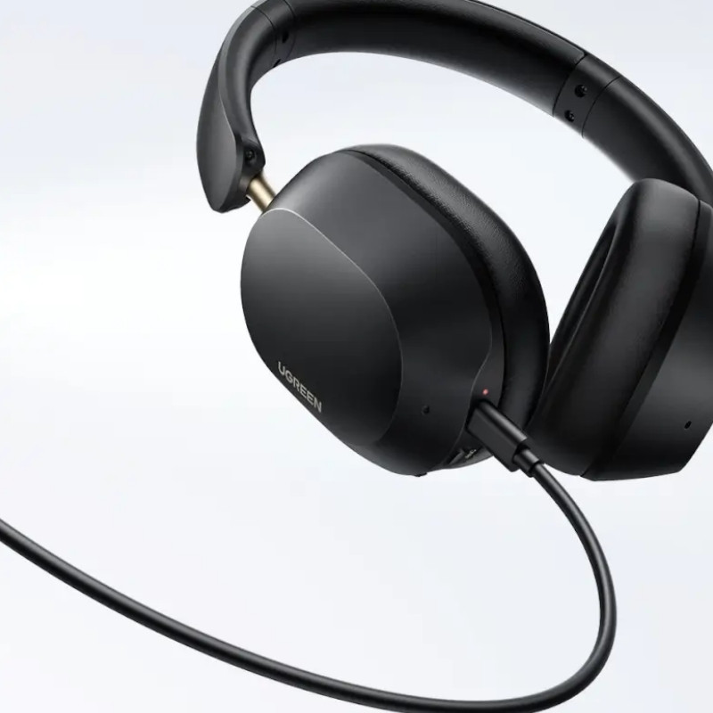 Ασύρματα ακουστικά UGREEN HiTune ANC Max5c HP203, Έως 75 ώρες, Spatial Audio, Hi-Res, Υβριδική ακουστική απομόνωση ANC, Αναδιπλούμενα, Μαύρα