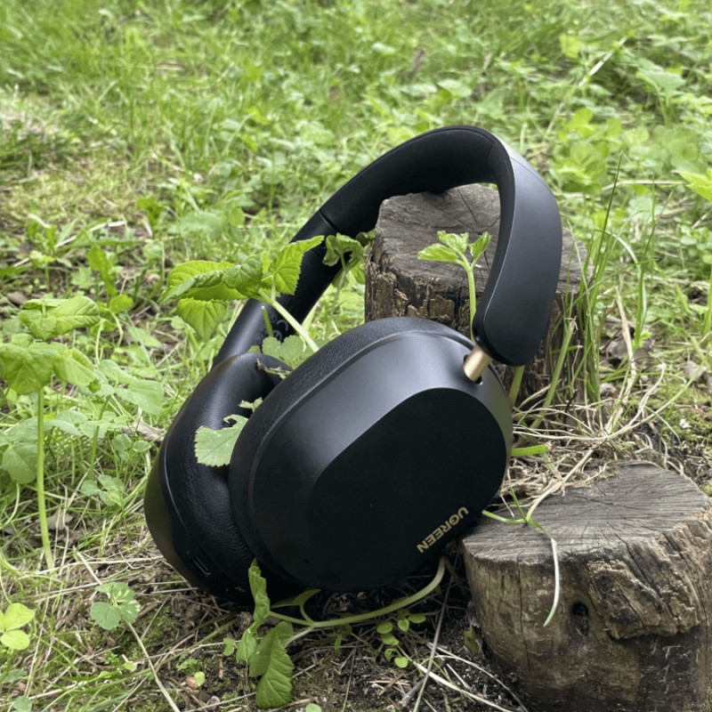 Ασύρματα ακουστικά UGREEN HiTune ANC Max5c HP203, Έως 75 ώρες, Spatial Audio, Hi-Res, Υβριδική ακουστική απομόνωση ANC, Αναδιπλούμενα, Μαύρα