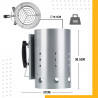 Уред за разпалване на барбекю Master Grill & Party MG118, Подходящ за дървени въглища и брикети, Топлоизолирана дръжка, Стомана, Сребрист