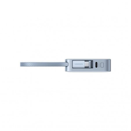 Φορητή μπαταρία UGREEN PB773, 10000mAh, PD 30W, Qi2 25W, Magflow, ψηφιακή οθόνη LED, ενσωματωμένο καλώδιο, USB-C, μπλε
