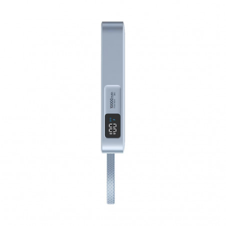 Φορητή μπαταρία UGREEN PB773, 10000mAh, PD 30W, Qi2 25W, Magflow, ψηφιακή οθόνη LED, ενσωματωμένο καλώδιο, USB-C, μπλε
