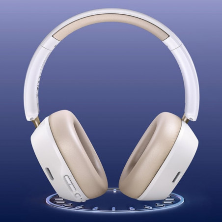 Ασύρματα ακουστικά UGREEN HiTune ANC Max5c HP203, Έως 75 ώρες, Spatial Audio, Hi-Res, Υβριδική ακουστική απομόνωση ANC, Αναδιπλούμενα, Λευκό