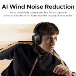 Ασύρματα ακουστικά UGREEN ANC HP206 StudioPro, Έως 120 ώρες, Hi-Res, LDAC, Spatial Audio, Λειτουργία παιχνιδιού, 8 λειτουργίες ισοσταθμιστή, Γρήγορη φόρτιση, Μαύρο