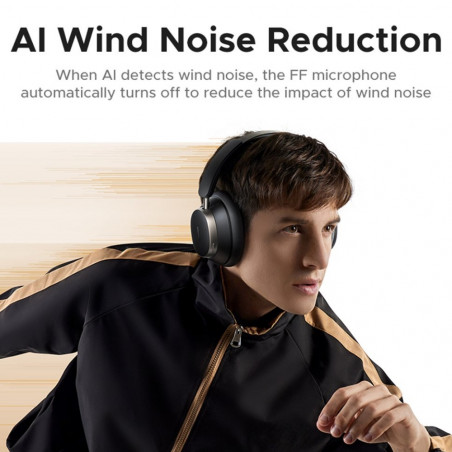 Ασύρματα ακουστικά UGREEN ANC HP206 StudioPro, Έως 120 ώρες, Hi-Res, LDAC, Spatial Audio, Λειτουργία παιχνιδιού, 8 λειτουργίες ισοσταθμιστή, Γρήγορη φόρτιση, Μαύρο