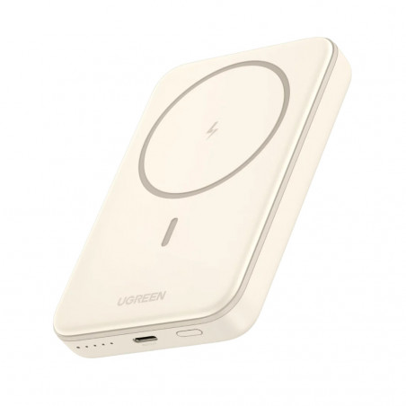 Φορητή μπαταρία UGREEN PB561, 10000 mAh, PD 3.0 20W, Qi 15W, μαγνητική ασύρματη φόρτιση, φωτάκια LED, USB-C, λευκό