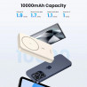 Φορητή μπαταρία UGREEN PB561, 10000 mAh, PD 3.0 20W, Qi 15W, μαγνητική ασύρματη φόρτιση, φωτάκια LED, USB-C, λευκό