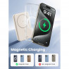 Φορητή μπαταρία UGREEN PB560, 5000mAh, PD 3.0 20W, Qi 7,5W, μαγνητική ασύρματη φόρτιση, φωτάκια LED, USB-C, λευκό