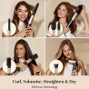 Συσκευή styling και στεγνώματος 8 σε 1 Silk'n SilkyAir Flex SIF8PE1001, 1300 W, Αυτόματη δημιουργία μπούκλων και ρύθμιση θερμοκρασίας, 39-90 °C, 3 ταχύτητες, Αυτοκαθαρισμός, Ιονισμός, Μαύρο/χρυσό