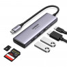 Σταθμός σύνδεσης 6 σε 1 UGREEN CM511, PD 100W, USB-C σε 3x USB-A/1xHDMI/1xSD/1xMicroSD, Έως 4K@60fps, Γκρι