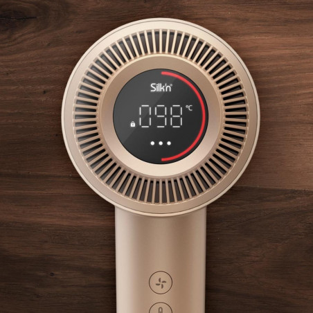 Στεγνωτήρας μαλλιών Silk'n SilkyAir Pro HDB3PE1001, 1600 W, 76 km/h, 18 λειτουργίες, Αυτόματος έλεγχος θερμοκρασίας, 39-98 °C, Ιονισμός, 3 εξαρτήματα, LED, Ροζ χρυσό