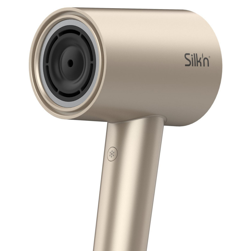 Στεγνωτήρας μαλλιών Silk'n SilkyAir Pro HDB3PE1001, 1600 W, 76 km/h, 18 λειτουργίες, Αυτόματος έλεγχος θερμοκρασίας, 39-98 °C, Ιονισμός, 3 εξαρτήματα, LED, Ροζ χρυσό