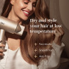 Στεγνωτήρας μαλλιών Silk'n SilkyAir Pro HDB3PE1001, 1600 W, 76 km/h, 18 λειτουργίες, Αυτόματος έλεγχος θερμοκρασίας, 39-98 °C, Ιονισμός, 3 εξαρτήματα, LED, Ροζ χρυσό