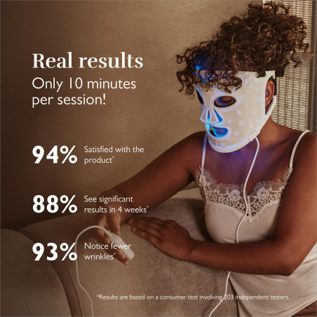 Φωτοθεραπευτική μάσκα προσώπου Silk'n LED Face Mask 100 FLM100PE1001, Αυτονομία 130 λεπτών, 4 λειτουργίες, Συνεδρία 10 λεπτών, Ευέλικτος σχεδιασμός, Λευκό