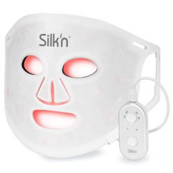 Φωτοθεραπευτική μάσκα προσώπου Silk'n LED Face Mask 100 FLM100PE1001, Αυτονομία 130 λεπτών, 4 λειτουργίες, Συνεδρία 10 λεπτών, Ευέλικτος σχεδιασμός, Λευκό