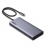 Σταθμός σύνδεσης 8 σε 1 UGREEN CM639, PD 100W, USB-C προς 1xUSB-C (PD)/2x USB-C/2xUSB-A/2xHDMI/DP, 4K@60fps, Γκρι