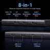 Σταθμός σύνδεσης 8 σε 1 UGREEN CM639, PD 100W, USB-C προς 1xUSB-C (PD)/2x USB-C/2xUSB-A/2xHDMI/DP, 4K@60fps, Γκρι