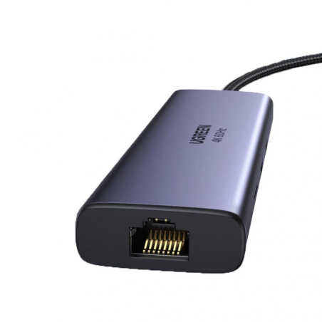 Πολυλειτουργικός προσαρμογέας 6 σε 1 UGREEN CM512, USB-C, 3x USB-A 3.0, HDMI, RJ45 LAN, USB-C PD, 4K@30Hz, Γκρι