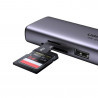 Πολυλειτουργικός προσαρμογέας 6 σε 1 UGREEN CM512, USB-C, 3x USB-A 3.0, HDMI, RJ45 LAN, USB-C PD, 4K@30Hz, Γκρι