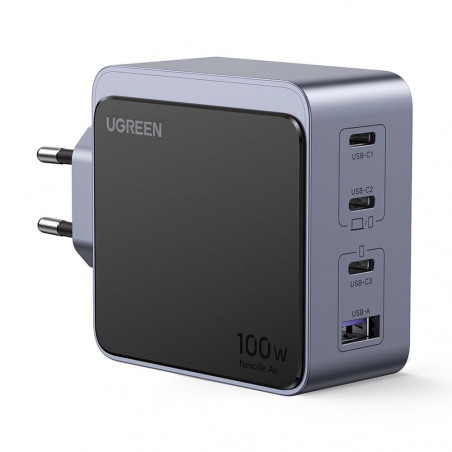 Φορτιστής UGREEN GaN X565, PD 3.0 100W, 3xUSB-C/1xUSB-A, τεχνολογία GaN, ,  Γκρι