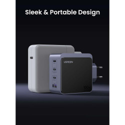 Φορτιστής UGREEN GaN X565, PD 3.0 100W, 3xUSB-C/1xUSB-A, τεχνολογία GaN, ,  Γκρι
