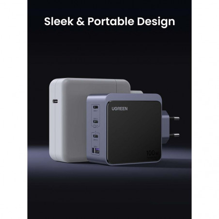 Φορτιστής UGREEN GaN X565, PD 3.0 100W, 3xUSB-C/1xUSB-A, τεχνολογία GaN, ,  Γκρι