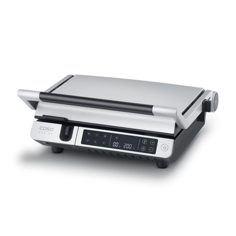 Ηλεκτρική ψησταριά 3 σε 1 Caso Germany SteakMaster Pro, 2000 W, 34 x 24 εκ., 80-240 °C, κεραμική επίστρωση, χρονοδιακόπτης, αφής χειριστήριο, ανοξείδωτο/μαύρο