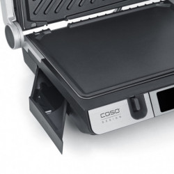 Ηλεκτρική ψησταριά 3 σε 1 Caso Germany SteakMaster Pro, 2000 W, 34 x 24 εκ., 80-240 °C, κεραμική επίστρωση, χρονοδιακόπτης, αφής χειριστήριο, ανοξείδωτο/μαύρο