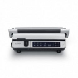 Ηλεκτρική ψησταριά 3 σε 1 Caso Germany SteakMaster Pro, 2000 W, 34 x 24 εκ., 80-240 °C, κεραμική επίστρωση, χρονοδιακόπτης, αφής χειριστήριο, ανοξείδωτο/μαύρο