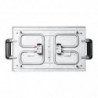 Ηλεκτρική ψησταριά με κινητές πλάκες Gastroback Advanced Pro 42523, 2300 W, 50 × 30 cm, 90–240 °C, Λεία/ραβδωτή, Αντικολλητική, Δίσκος συλλογής λίπους, Μαύρο/ανοξείδωτο